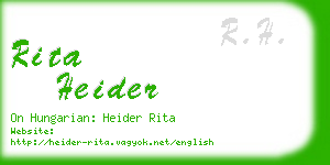 rita heider business card